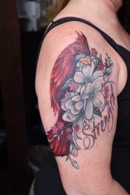 Cardinal flower Tattoo by Loretta Thomason