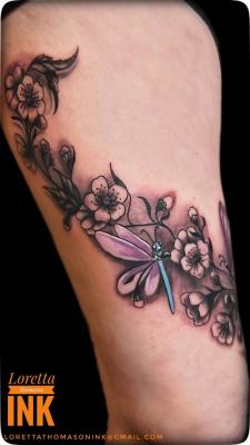butterfly flower tattoo Tattoo by Loretta Thomason